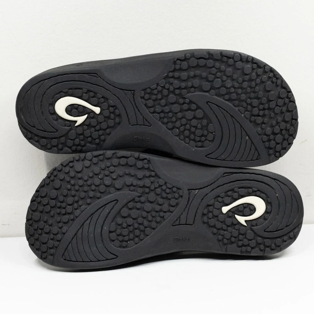 OLUKAI Nalu Slide Adjustable Strap Waterproof Comfort Sandal Black Mens Sz 9